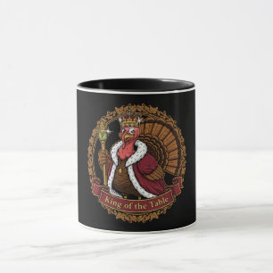 Taza Divertido Pavo de Acción de Gracias "Rey de la Mes