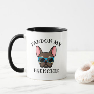 Taza Divertido Perdona a mi Frenchie marrón claro Bulld