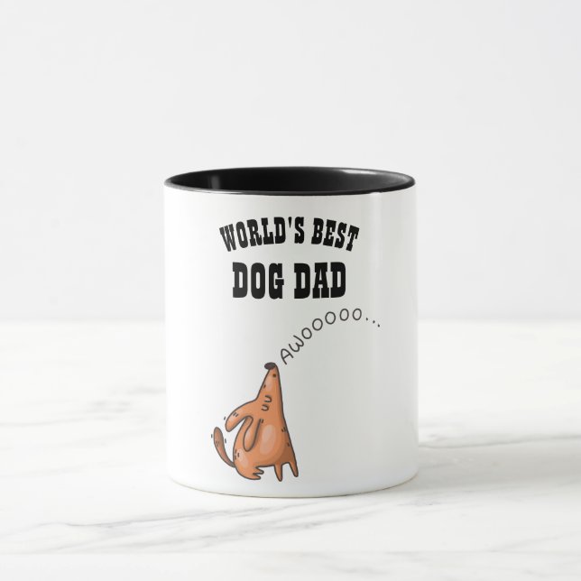 Taza Divertido perro DAD Mug - personalizado de aullido (Centro)