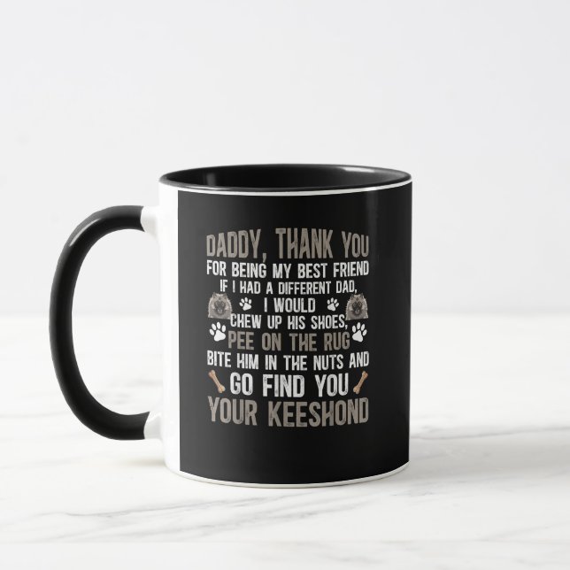Taza Divertido perro Keeshond para Keeshond Dad (Izquierda)