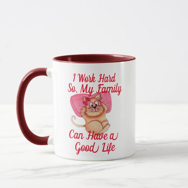 Taza Divertido Personalizable Adorable Funny Cat Papá M (Izquierda)