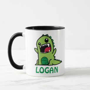Taza Divertido personalizado de dinosaurios con nombre