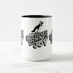 Taza Divertido pingüino Waddle a través de la vida con