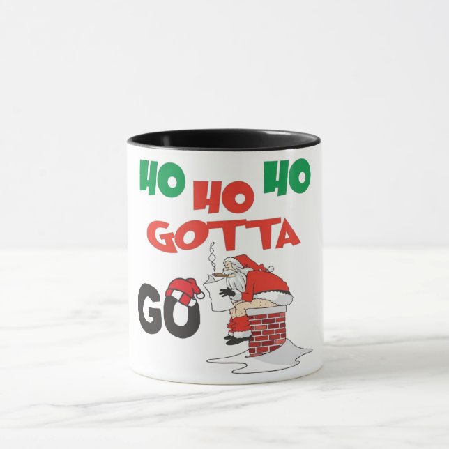 Taza Divertido Santa HO HO HO debe irse (Centro)