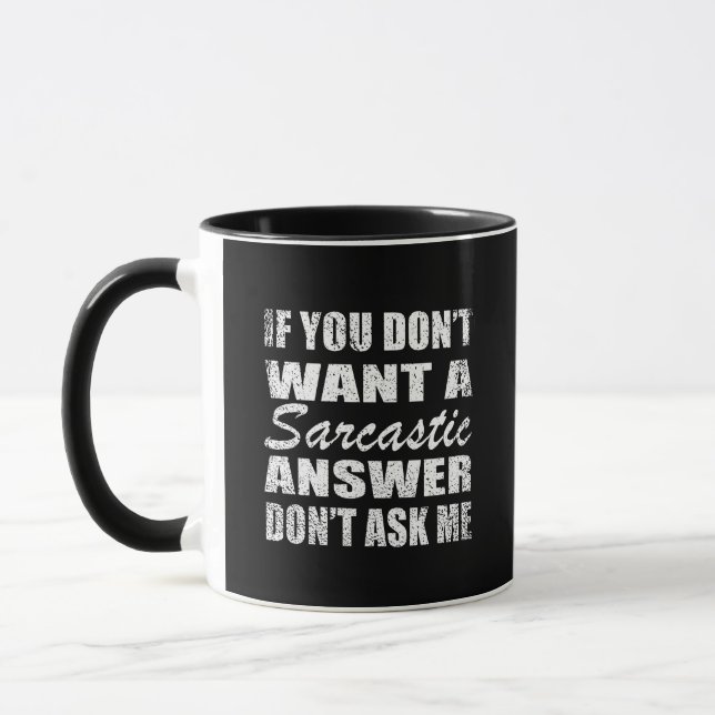 Taza Divertido sarcasmo cita sarcasmo introvertido del  (Izquierda)
