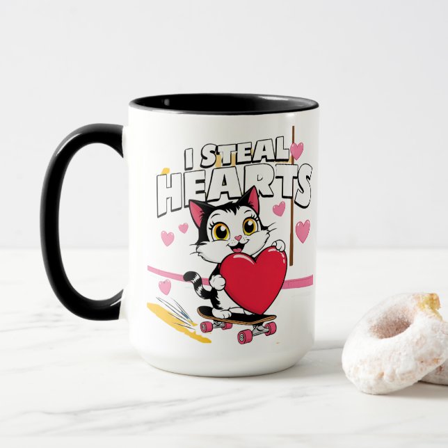 Taza Divertido "Sé mi San Valentín" para ella - Un rega (Con donut)