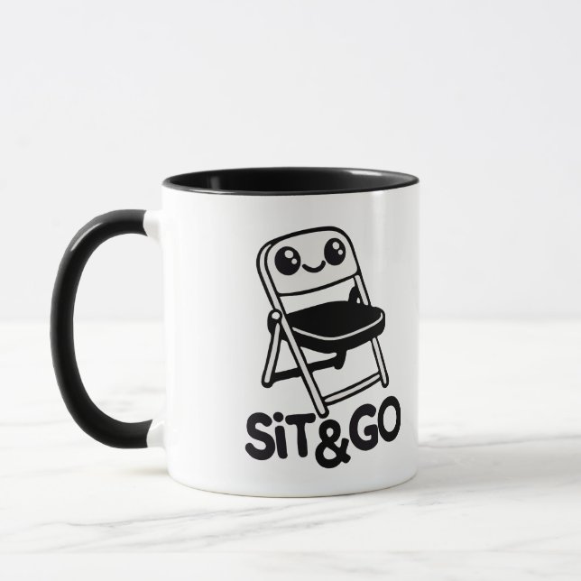 Taza Divertido sonriente Silla plegable Sentada & Go (Izquierda)