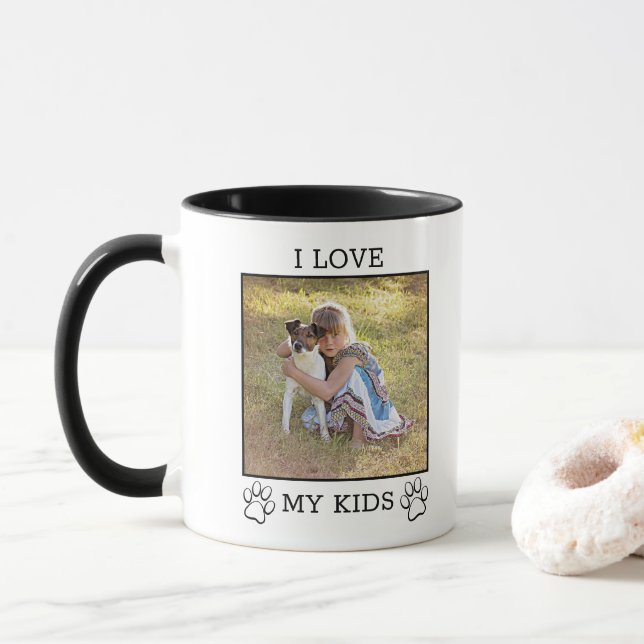 Taza Divertido toque fotográfico de gran madre o padre (Con donut)