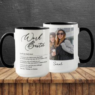 Taza Divertido trabajo Bestie Definición Personalizado 