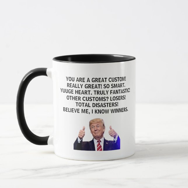 Taza Divertido Trump palabra Personalizado, presidente  (Izquierda)