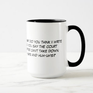 Taza Divertido Uh-huh, Huh-uh café del reportero de