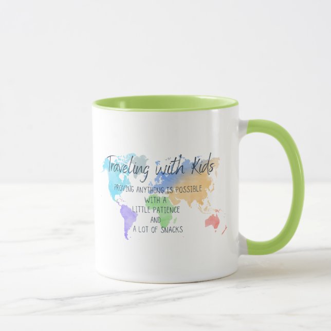 Taza Divertido "Viajando con niños" (Derecha)