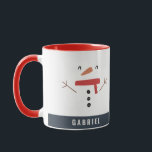 Taza divertido y festivo muñeco de nieve lindo y person<br><div class="desc">diseño de niños festivo divertido lindo y personalizado de muñeco de nieve</div>