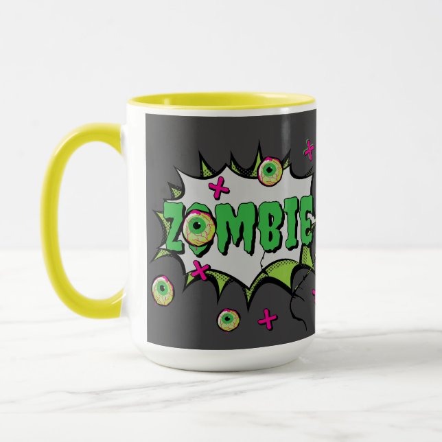 Taza Divertido Zombie Pop Art (Izquierda)