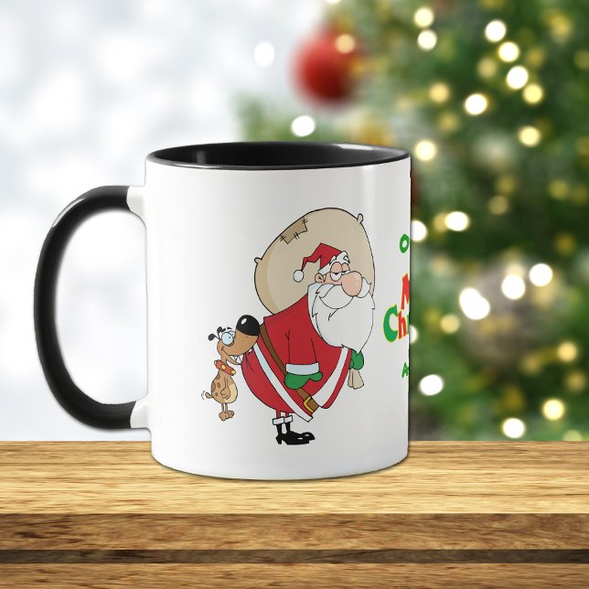 Taza Divertidos perros mordiendo Navidades de Santa (Subido por el creador)