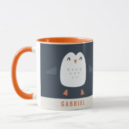Taza divertidos y festivos pingüino de niños personaliz