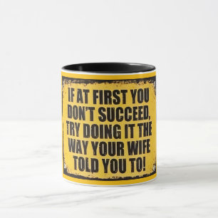 Taza Diviértete con el letrero de éxito descarado