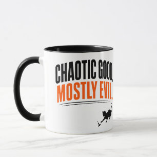 Taza Diviértete con este gato negro caótico bueno mayor