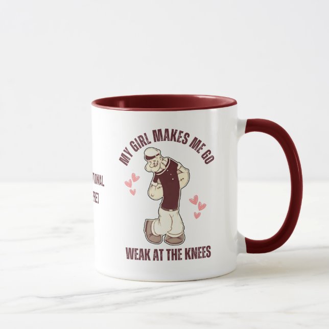 Taza Diviértete en San Valentín Hombre Fuerte Débil de  (Derecha)