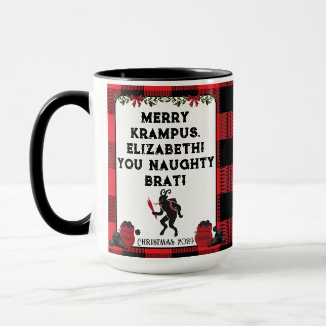 Taza Diviértete Krampus Personalizado Navidad  (Izquierda)
