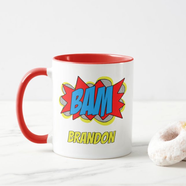 Taza Diviértete Libro de Cómic Personalizado Estilo de  (Con donut)