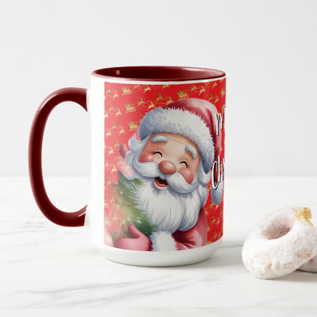 Taza Diviértete Santa Lindo & Tipografía (Con donut)