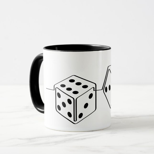 Taza Dobbelsteen, dobbelstenen. Gokken, kansspel, geld (Anverso izquierdo)