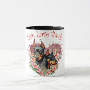 Taza Doberman Dog Mom Floral