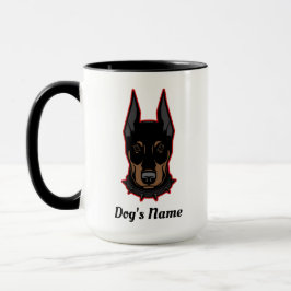 Taza Doberman Pinscher Añadir nombre Gift Coffee Mug