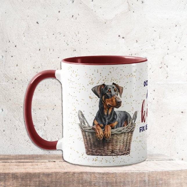 Taza Doberman Pinscher Puppy Kiss arregla todo (Subido por el creador)