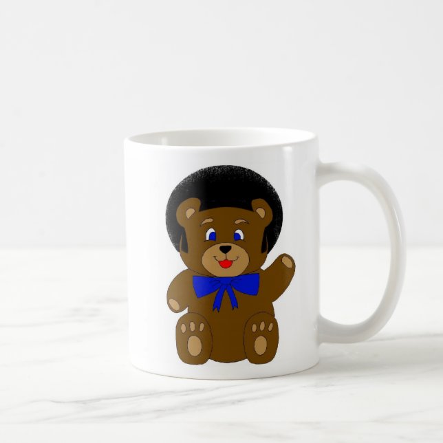 taza doble afro del oso de peluche (Derecha)