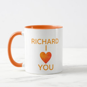 Taza Doble Cara Simple y Dulce Te Amo Nombre Personaliz