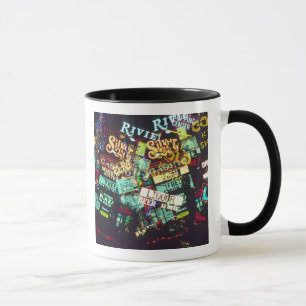Taza Doble exposición, señales de casino, Las Vegas,