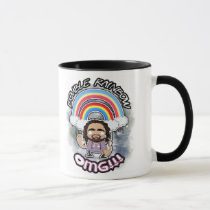 Taza doble OFICIAL del arco iris