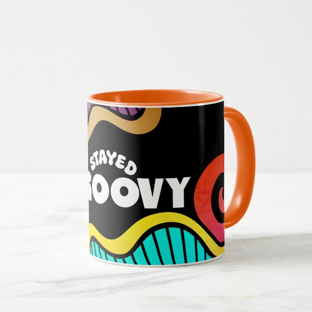 Taza Dodle de diseño hippie años 60 (Anverso derecho)