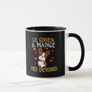 Taza Dog Ate My Homework - Aprendiendo Cita Francesa