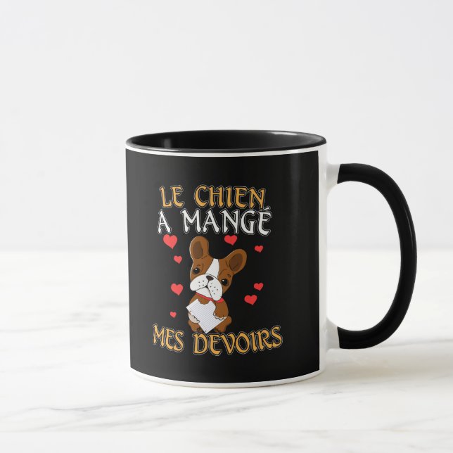 Taza Dog Ate My Homework - Aprendiendo Cita Francesa (Derecha)