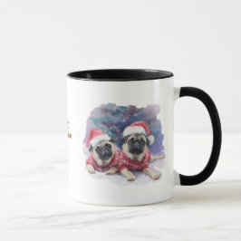 Taza Dog Lovers Christmas Coffee Mug/Pug