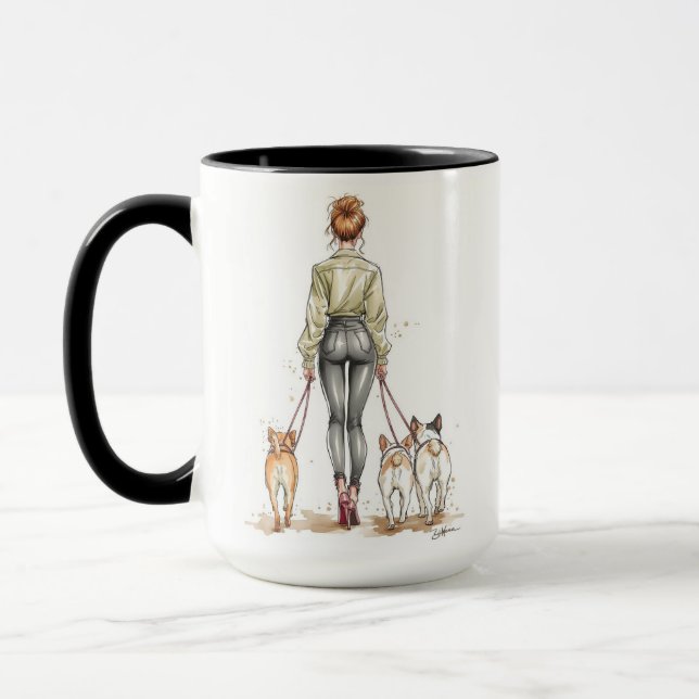 Taza Dog Mom Coffee Mug | Stylish Dog Walker Fashion (Izquierda)