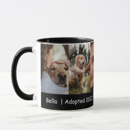 Taza Dog Mom Photo Collage With Adoption Year