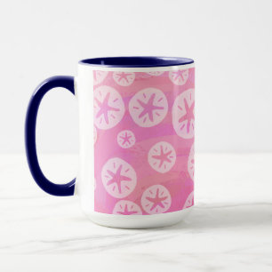 Taza Dolar de arena blanco y rosa
