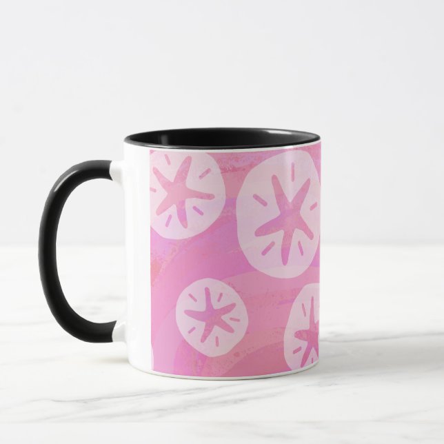 Taza Dolar de arena blanco y rosa (Izquierda)