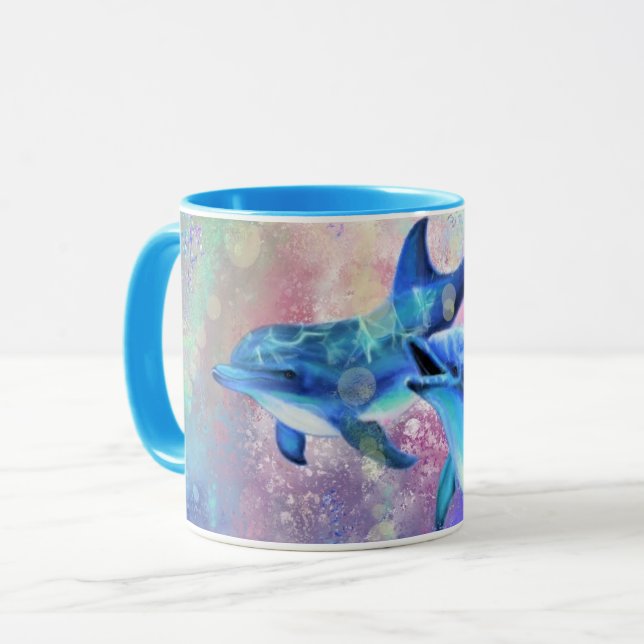 Taza Dolphin Couple Mug Happy Family (Anverso izquierdo)