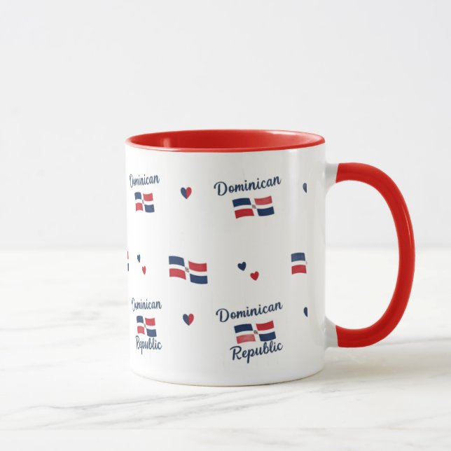 Taza -Dominican Roots Pattern Mug | Caribbean Flag (Derecha)