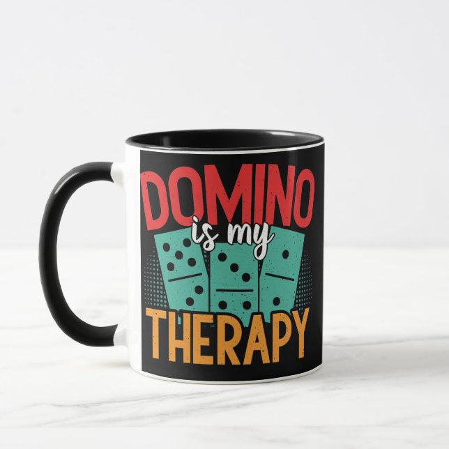 Taza Dominó es mi terapia Dominoes Jugadores de Juegos  (Izquierda)