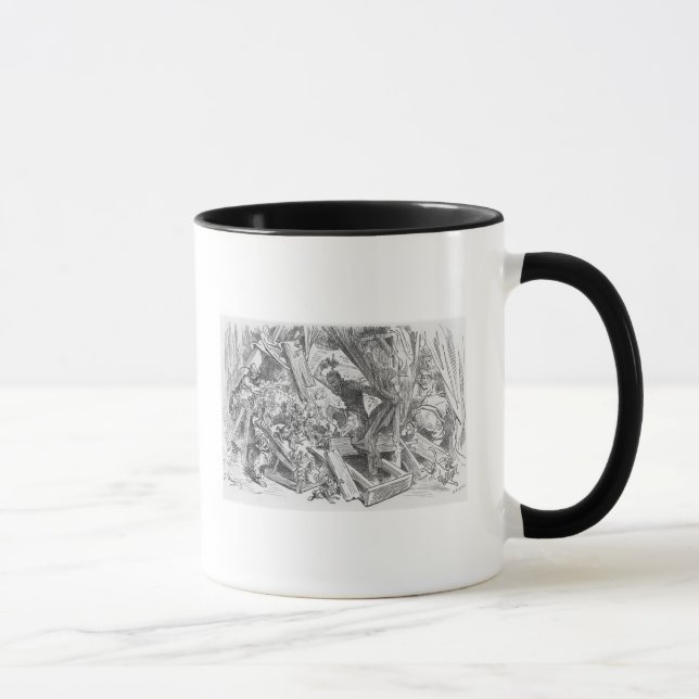 Taza Don Quijote que lucha las marionetas (Derecha)