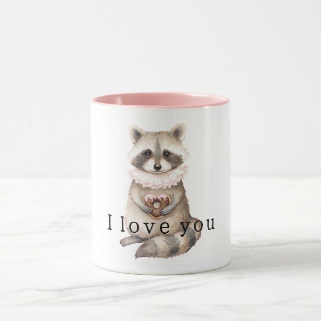 Taza Dona de Corazón de Mapache con Crema Dulce (Centro)