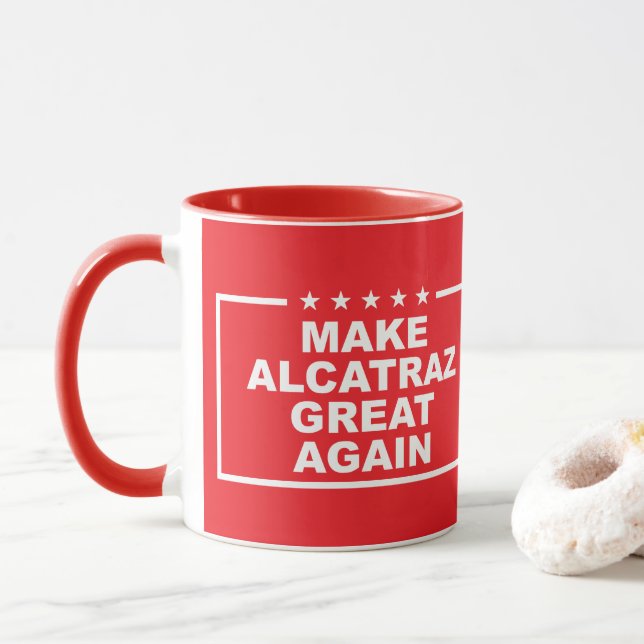 Taza Donald Trump vuelve a hacer grande a Alcatraz (Con donut)
