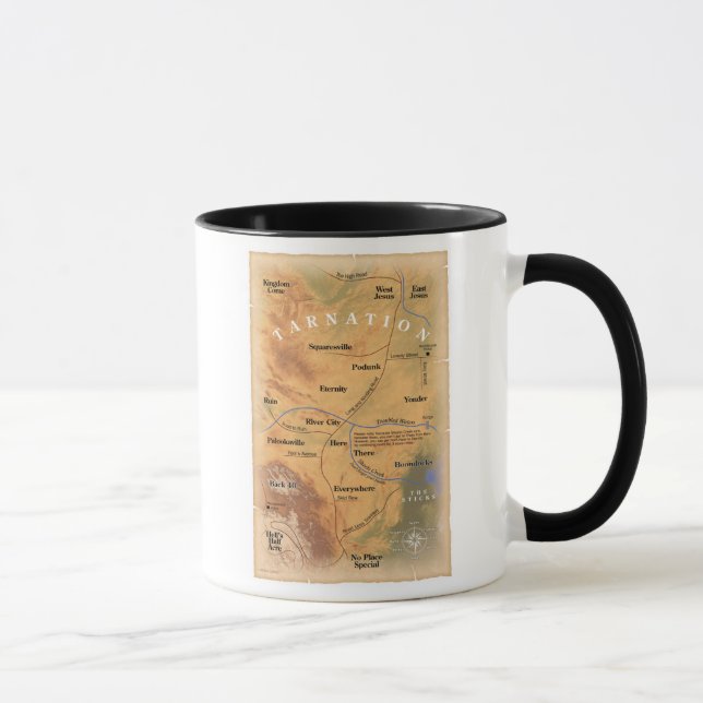 Taza ¿Dónde en Tarnation? (Mapa divertido) (Derecha)