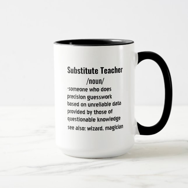Taza Dones divertidos de definición de profesor sustitu (Derecha)